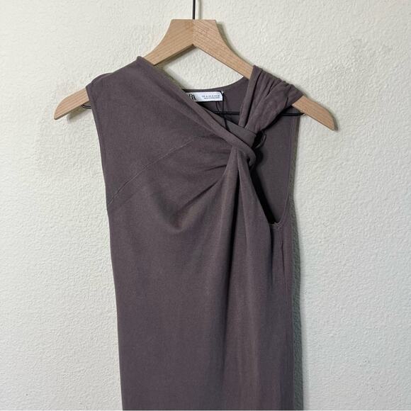 Zara Twist Knote Neck Knit Midi Dress Womens Size S - Picture 4 of 7